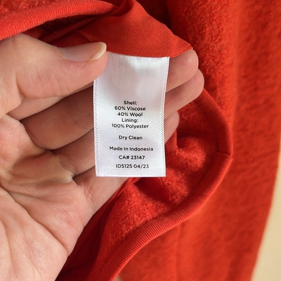 Talbots Berkshire Wool Blend Crop Red Orange Preppy Office Career Jacket Sz 10 - Picture 10 of 15